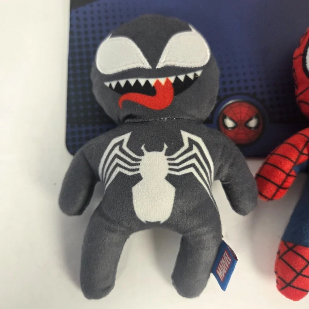 Marvel Spider-Man Venom 2 Pack Plush Squeaky Dog Toys 6 Inch New
